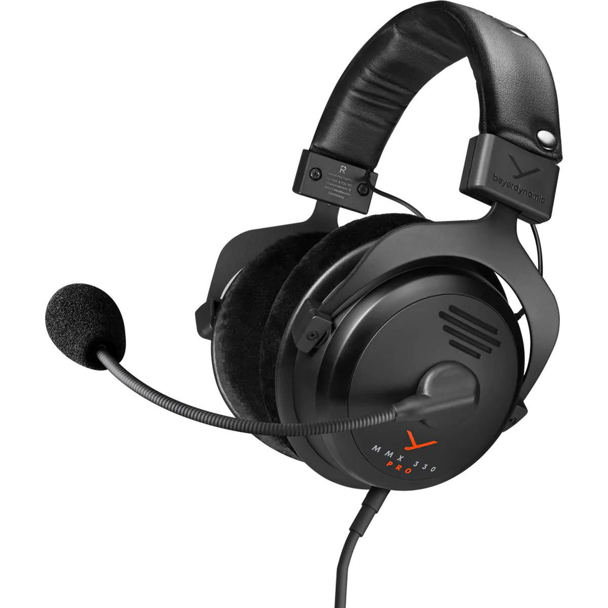Beyerdynamic MMX 330 Pro gaming headphones, hero shot in black