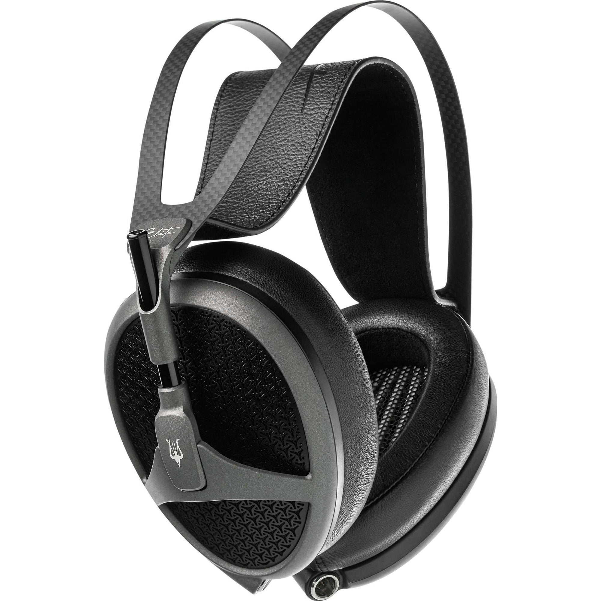 Meze Audio Elite Tungsten wired headphones with sleek design and premium build, featuring large ear cups and adjustable headband.