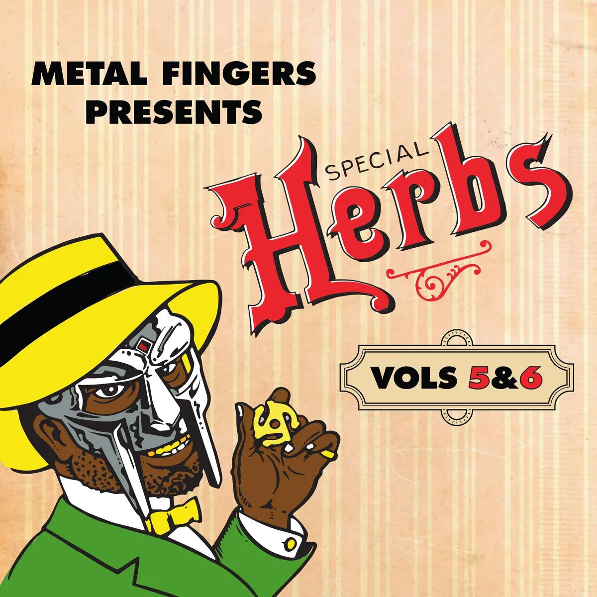 MF DOOM – Special Herbs Vol. 5 & 6 vinyl 2LP, apple red record with album cover artwork