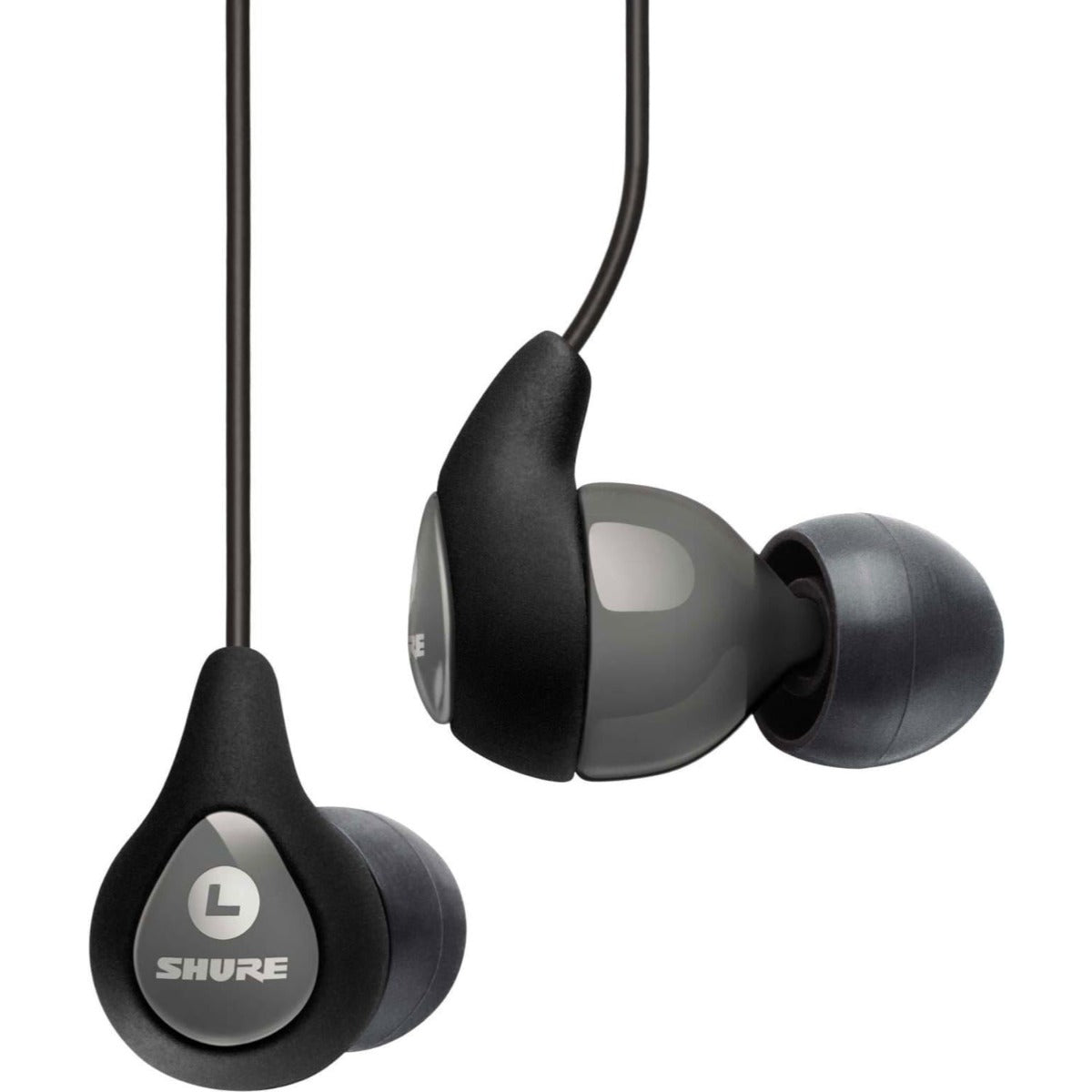 Shure SE112, wired in-ear headphones, front view