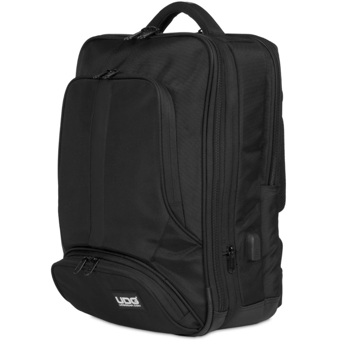 UDG Ultimate Backpack Slim Black (U9108BL/OR), black, rear view.