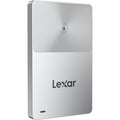 Lexar TouchLock Portable SSD external drive with sleek black design and secure fingerprint lock system.