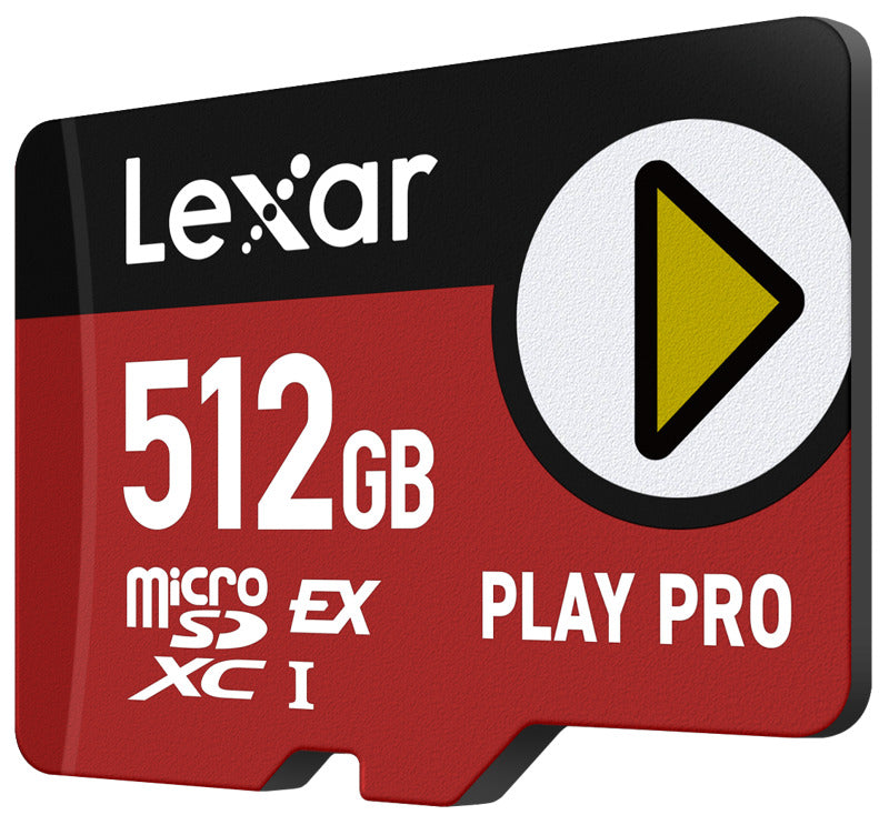 Lexar PLAY PRO microSDXC™ Express memory card with storage capacity, showing the card's label and design on a white background.