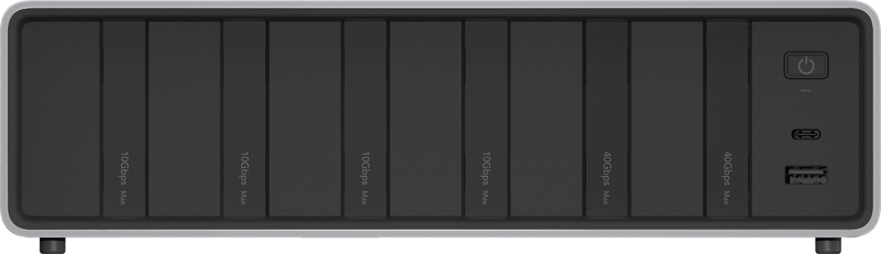 Lexar Workflow Go docking station with Thunderbolt 4 uplink and 6-module bay for professional data transfer and device connectivity