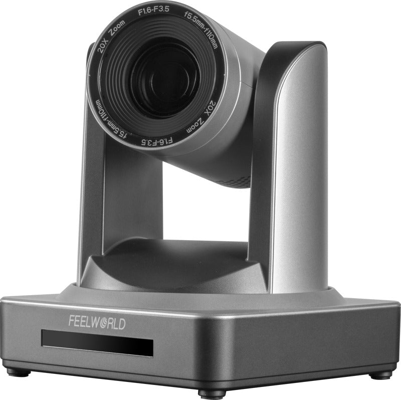 Feelworld PTZ Camera POE20X with 20x optical zoom, SDI and HDMI output, designed for streaming and professional video recording.