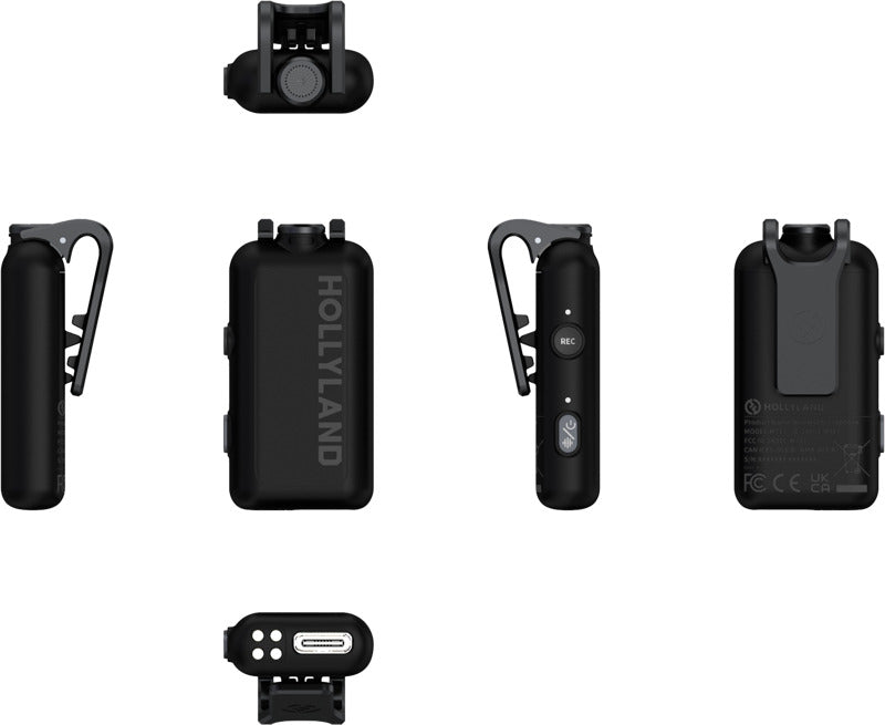 Hollyland Lark Max 2 Creator Wireless Microphone System for four people, with microphone transmitters and receiver units.