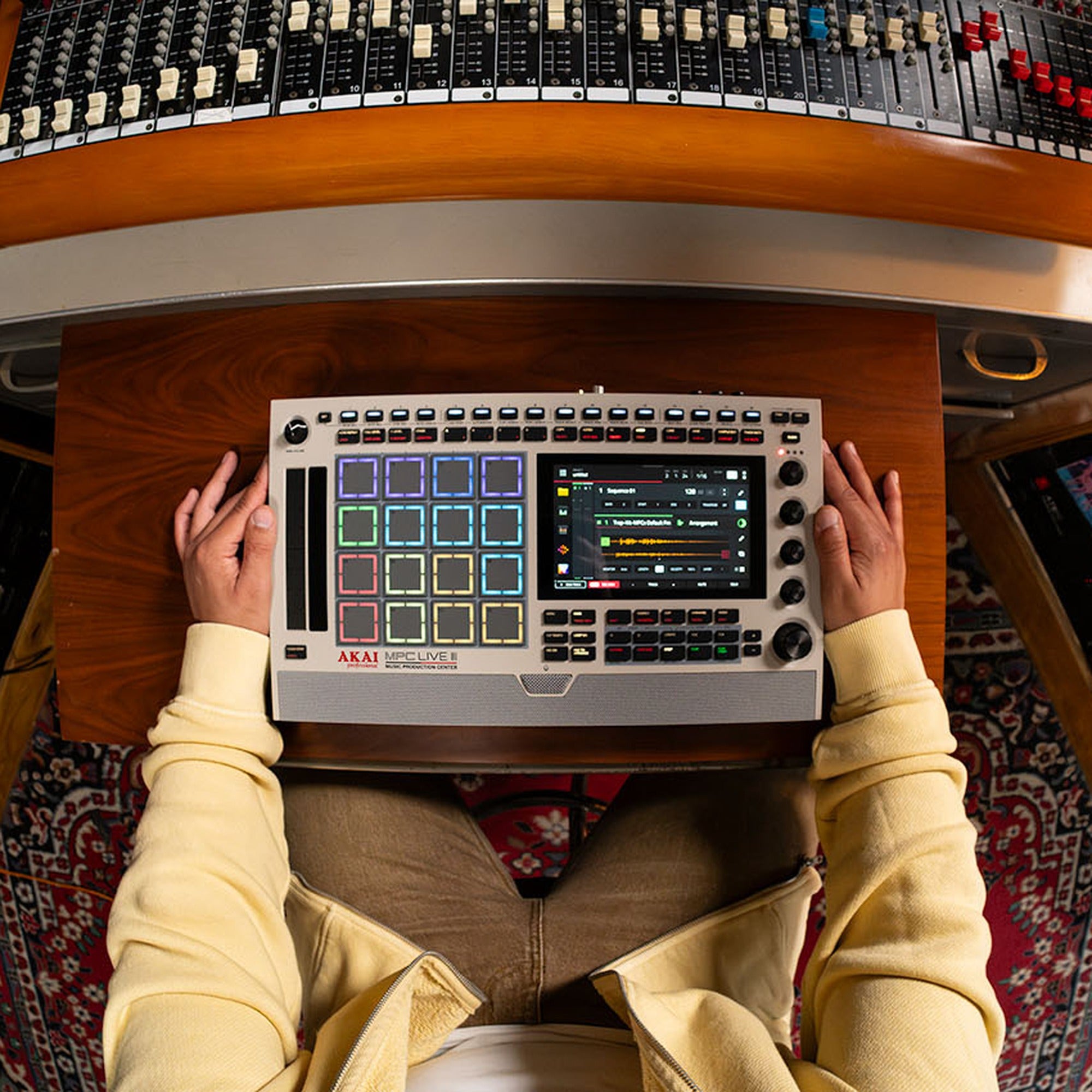 Akai MPC Live III Retro - overhead studio lifestyle