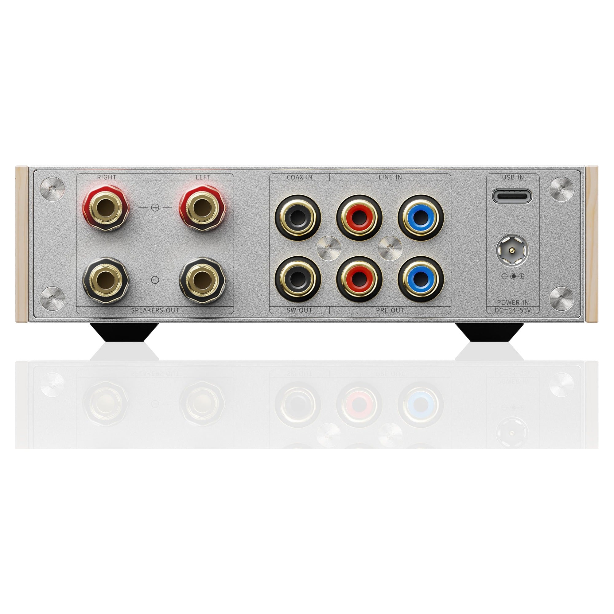 FiiO Level 1 rear panel inputs and outputs, maple