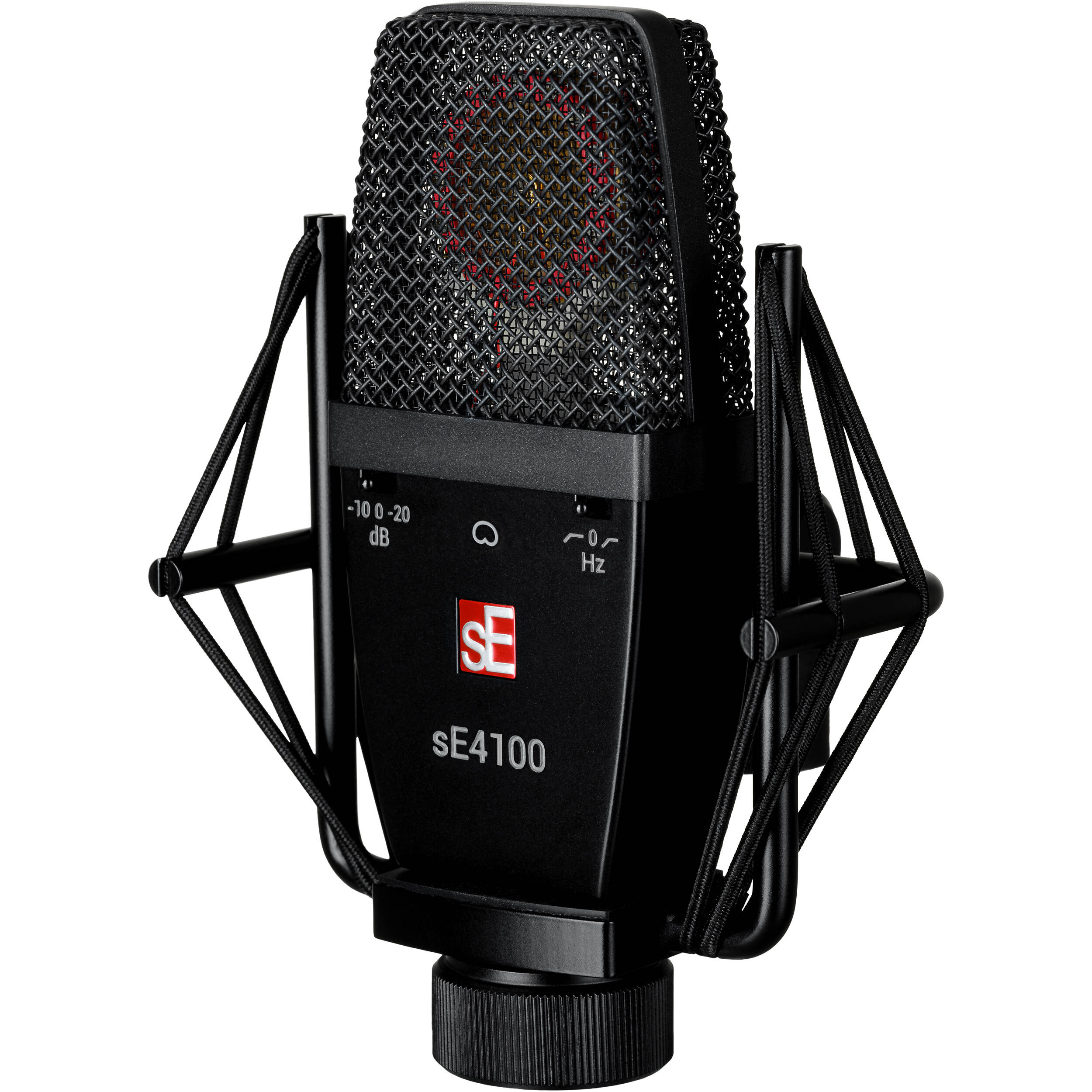 sE Electronics sE4100 condenser microphone with black body and grille, designed for studio recording and professional audio.