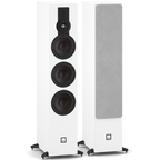 DALI Sonik 9 passive floorstanding speakers shown from the front with sleek black cabinets and driver components visible