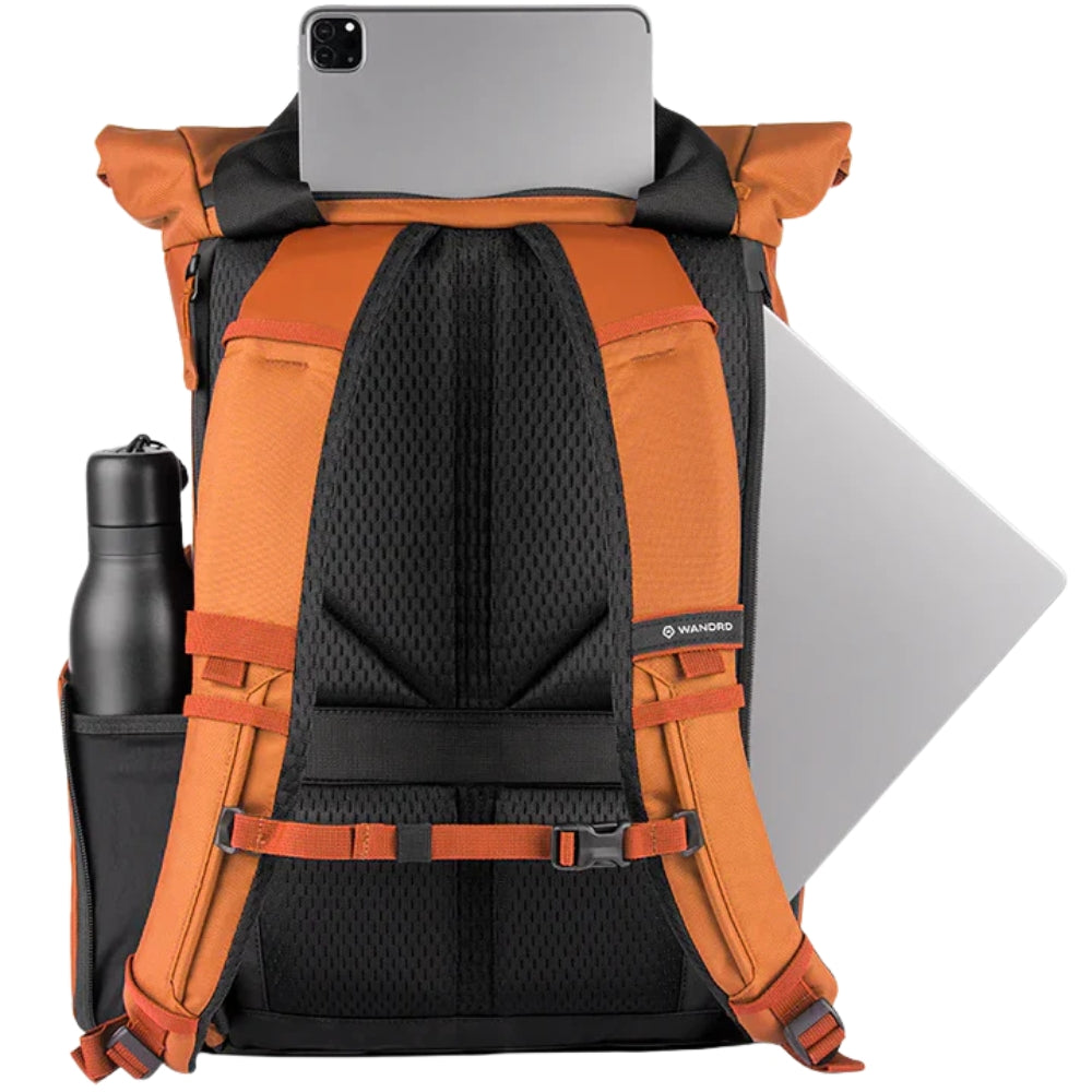 Wandrd Prvke EDC 18L video equipment bag with multiple compartments and padded straps, designed for carrying cameras and accessories.