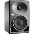 Neumann KH 80 DSP active nearfield monitors with sleek black cabinets and detailed speaker drivers for professional audio monitoring.