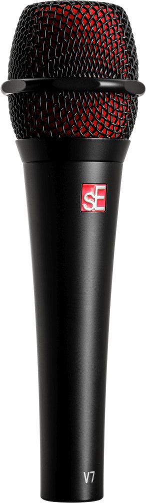 sE Electronics V7 dynamic microphone without switch, showing a professional-grade handheld microphone for vocals and instruments