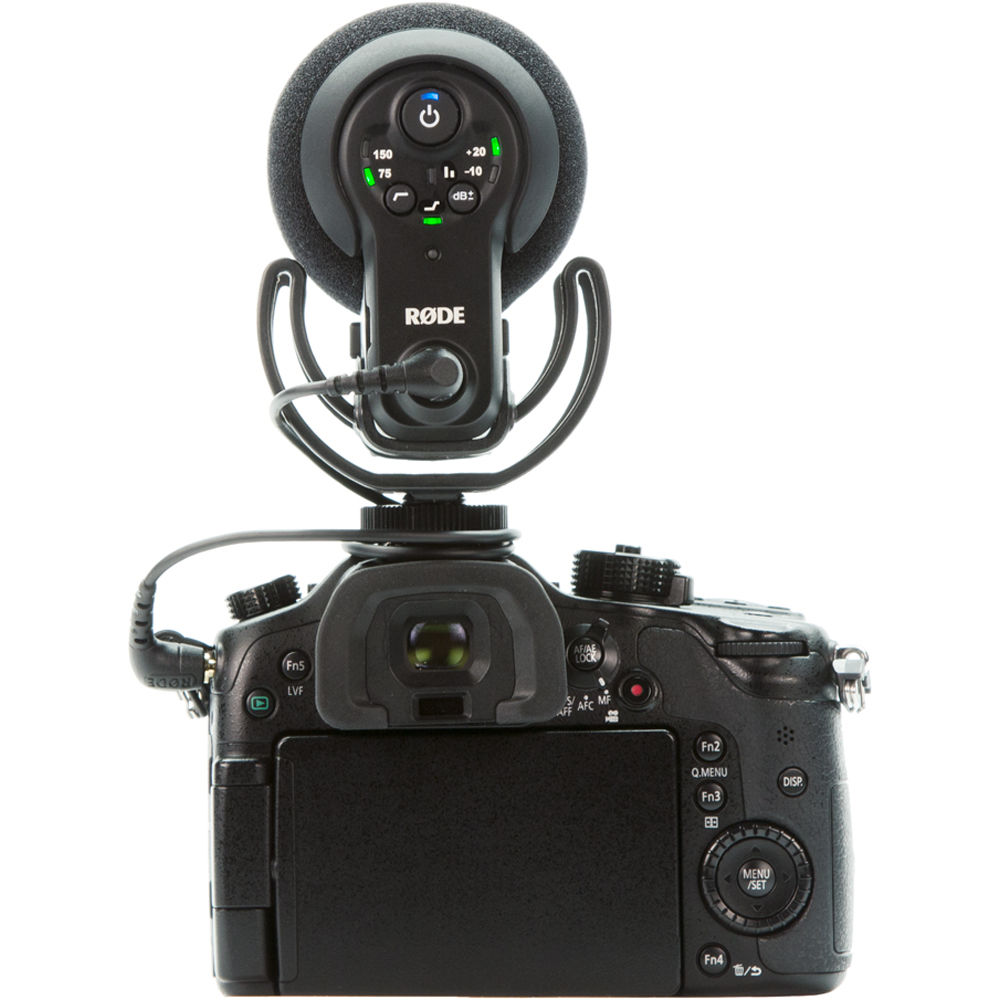 Rode VideoMic Pro+ camera microphone mounted on a camera, capturing high-quality audio for video recording.
