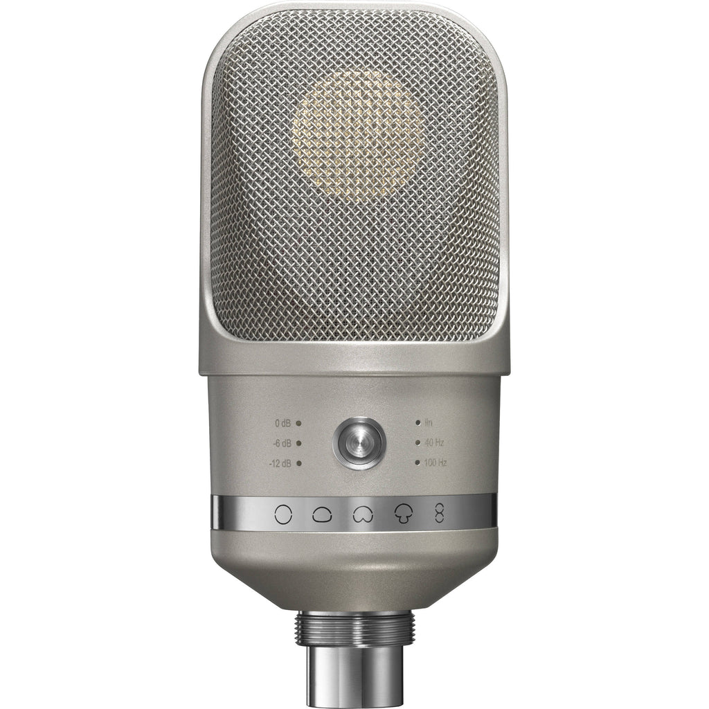 Neumann TLM 107 condenser microphone studio set with microphone, shock mount, and accessories for professional audio recording.