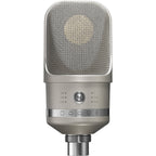 Neumann TLM 107 condenser microphone studio set with microphone, shock mount, and accessories for professional audio recording.