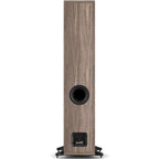 DALI Sonik 7 passive floorstanding speakers with sleek black cabinets and multiple drivers for high-quality stereo sound.