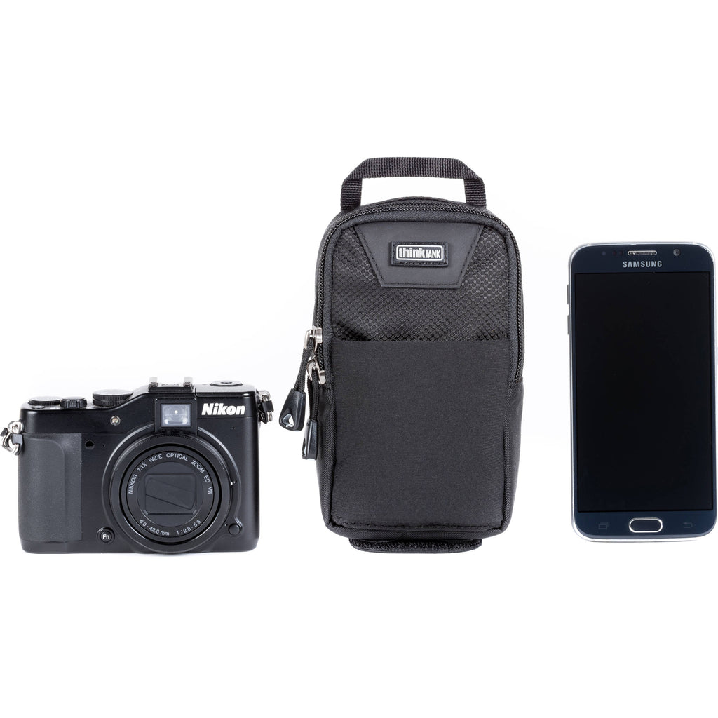 Think Tank Little Stuff It! video equipment bag showing padded compartments for camera accessories and gear storage.