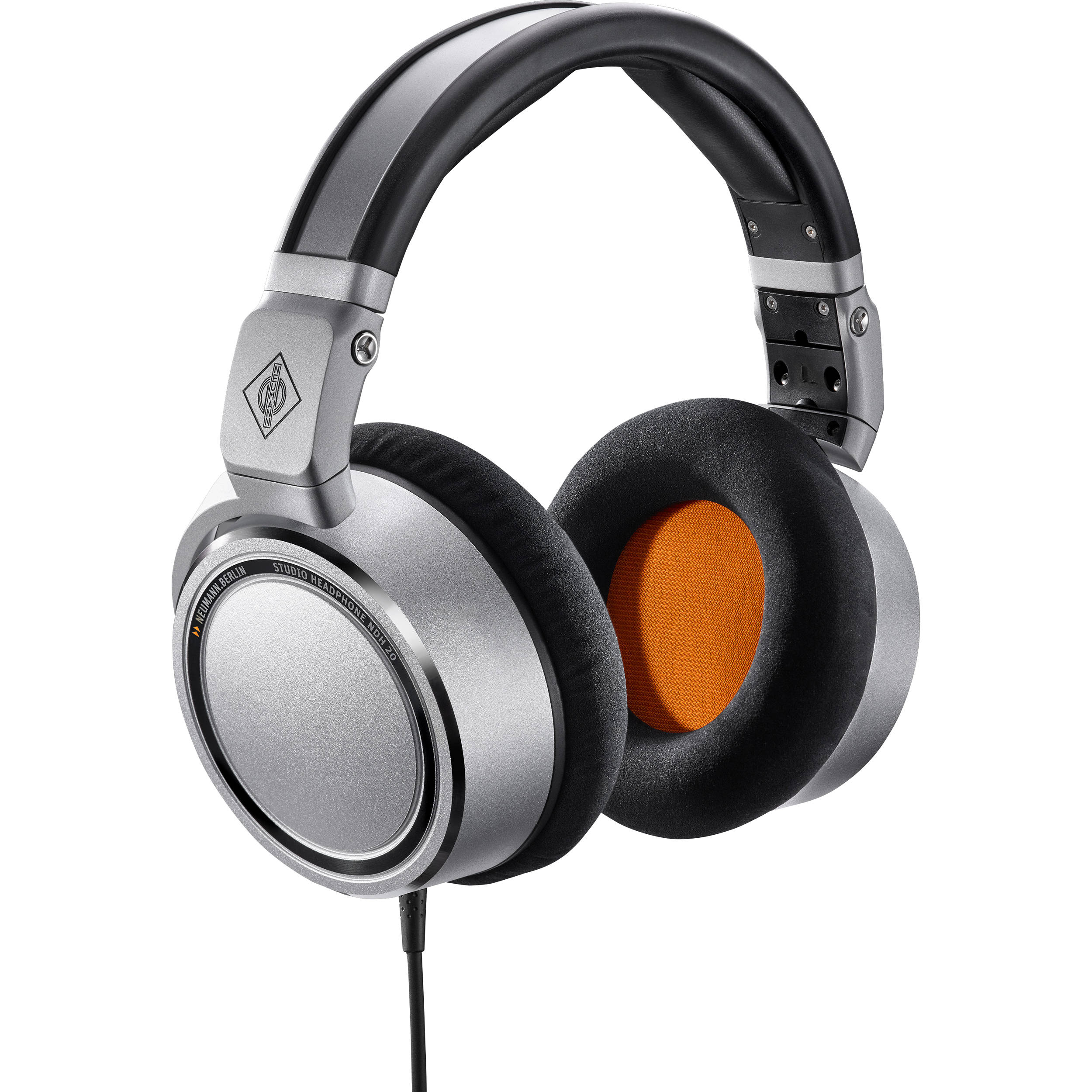 Neumann NDH 20 studio headphones with over-ear design and cushioned ear cups, ideal for professional audio editing.