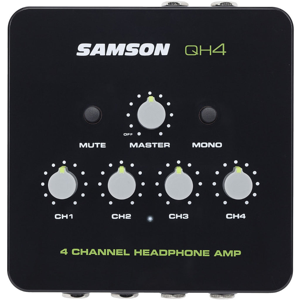 Samson QH4 headphone preamps with sleek design and multiple output options for optimal audio performance.