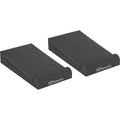 Gator Studio Monitor Isolation Pads placed on studio monitor stands for sound isolation and improved audio clarity.