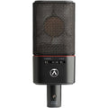 Austrian Audio OC18 condenser studio microphone set with shock mount and pop filter, ideal for professional recording.