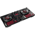 Numark Mixtrack Platinum FX DJ controller with jog wheels, buttons, and knobs for professional DJ mixing and performance.