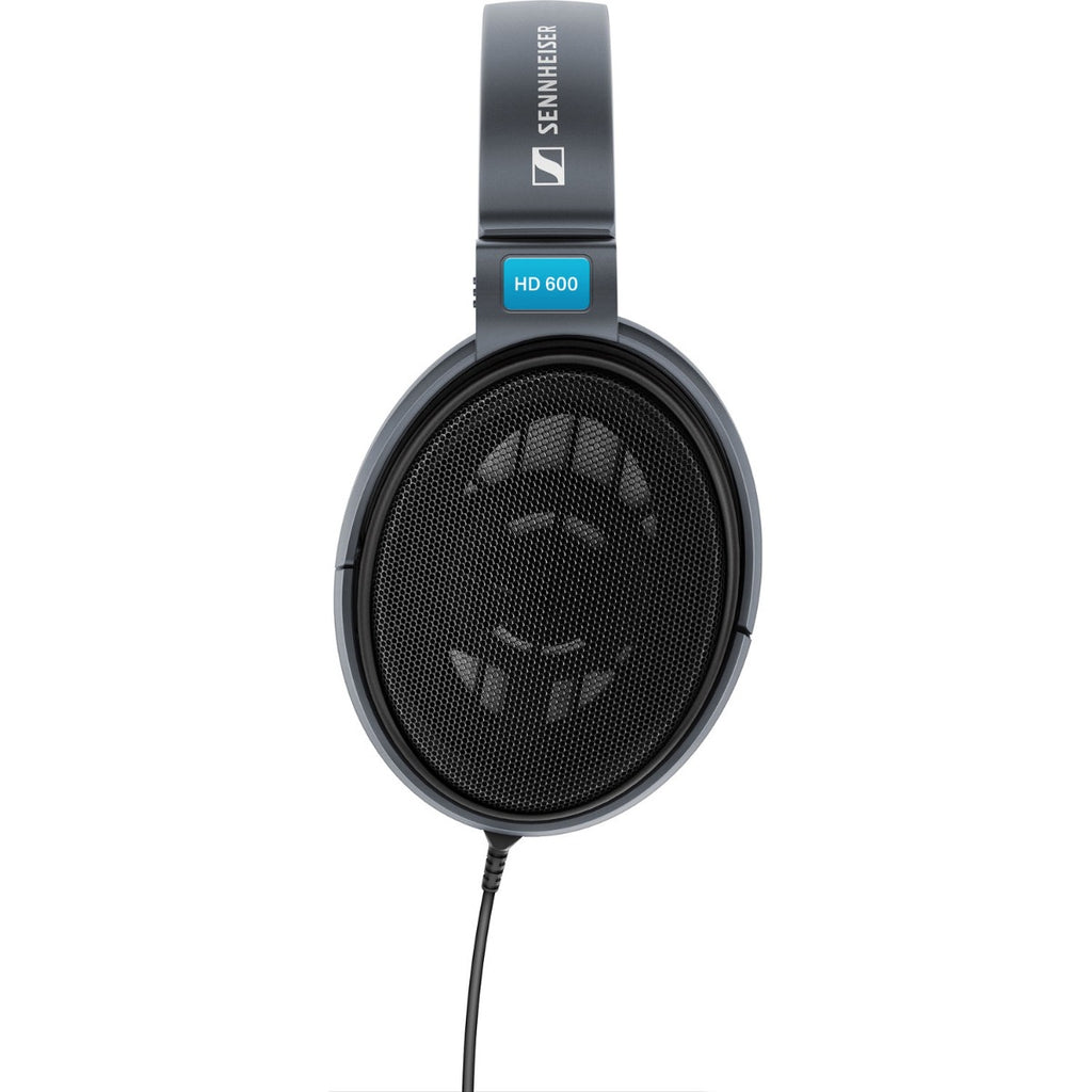 Sennheiser HD 600 studio headphones with open-back design, large ear cups, and adjustable headband for professional audio use