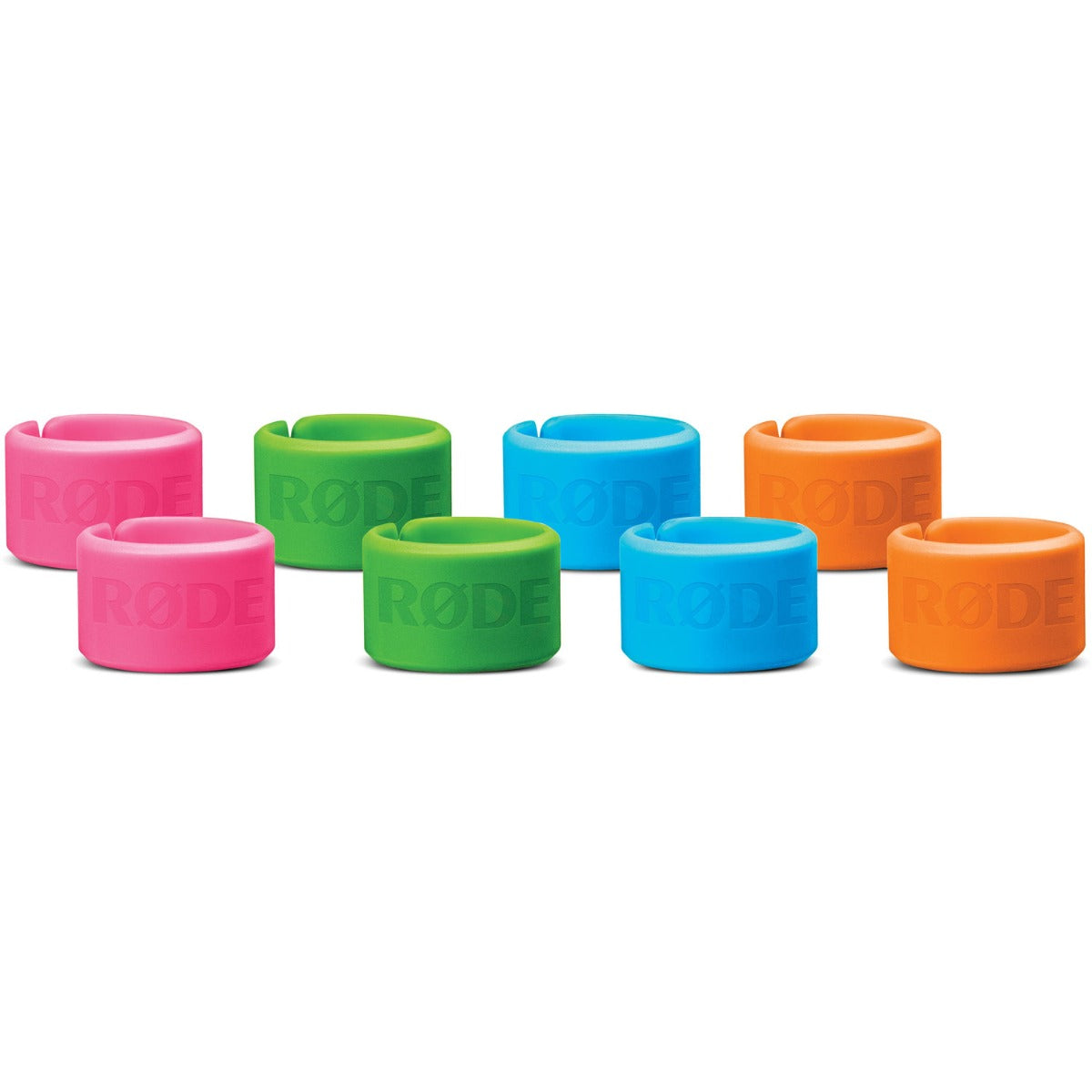 Rode XLR-ID set of 8 color-coded identification tags for XLR cables, showcasing vibrant colors and easy visibility.