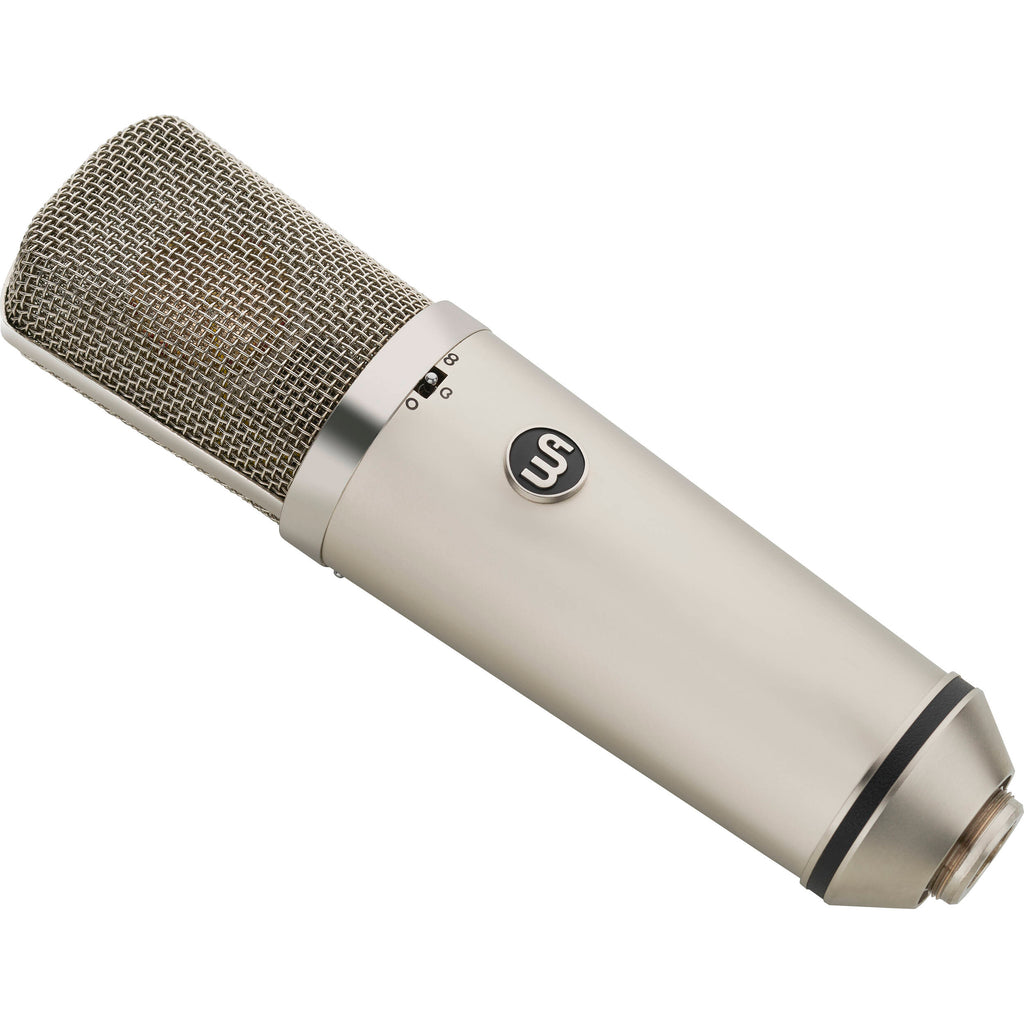 Warm Audio WA-67 condenser microphone with vintage-style design, featuring a large diaphragm and professional audio quality.