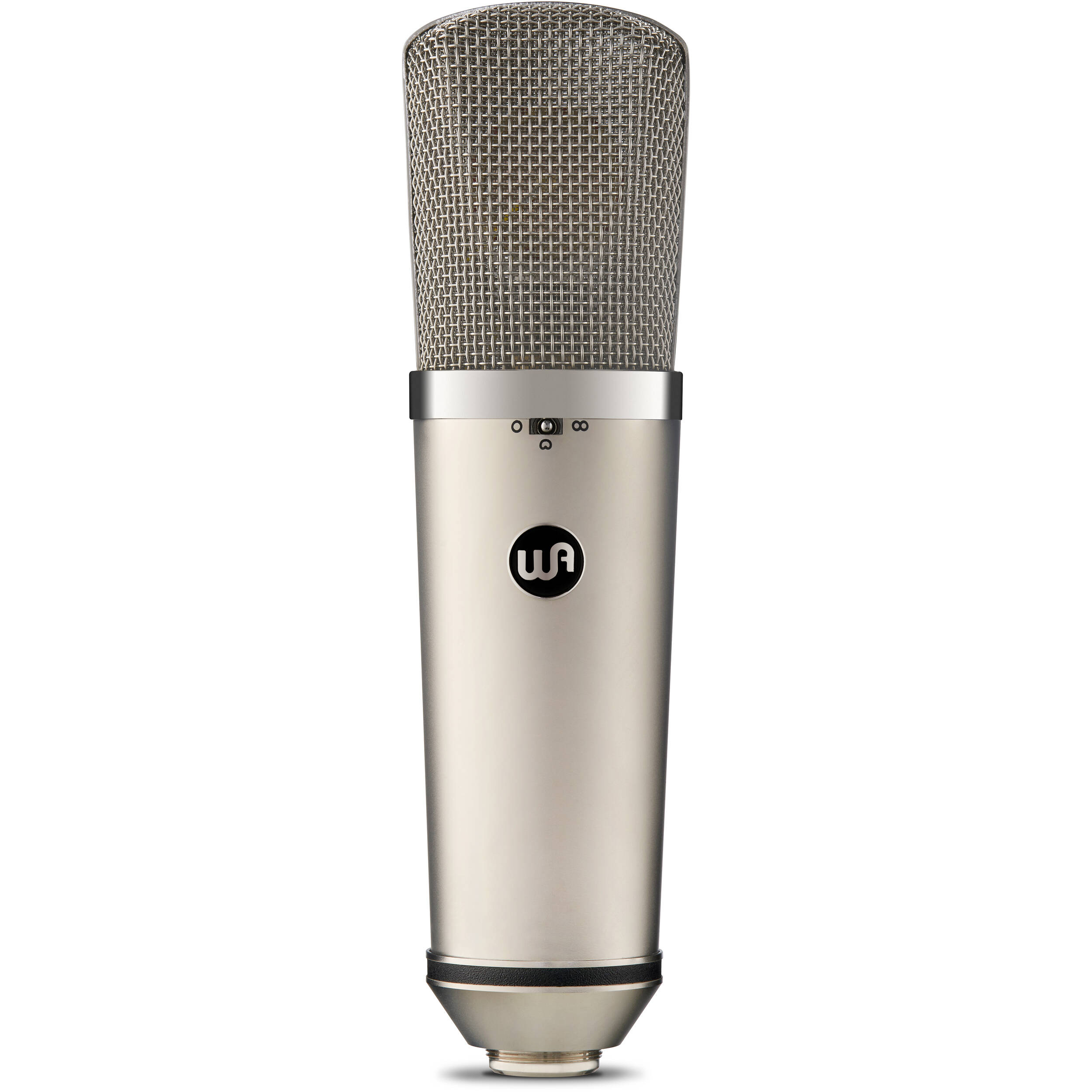 Warm Audio WA-67 condenser microphone with vintage-style body and large diaphragm for studio recording.