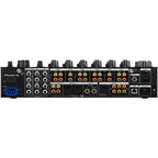 Pioneer DJM-V10-LF DJ mixer with multiple channels, colorful LED meters, and professional controls for DJ performances.