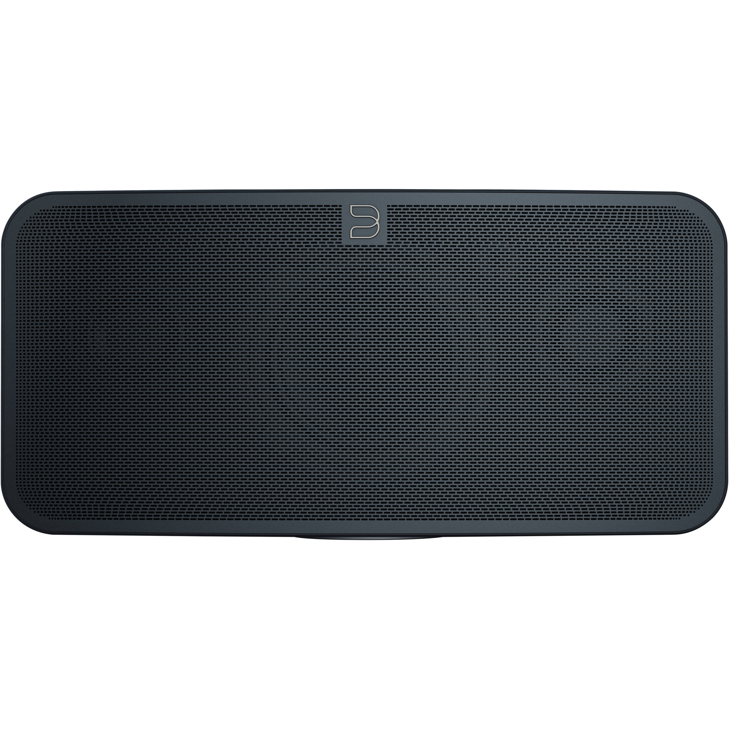 Bluesound Pulse 2i wireless speaker with sleek black design and control buttons on top, ideal for high-quality audio.