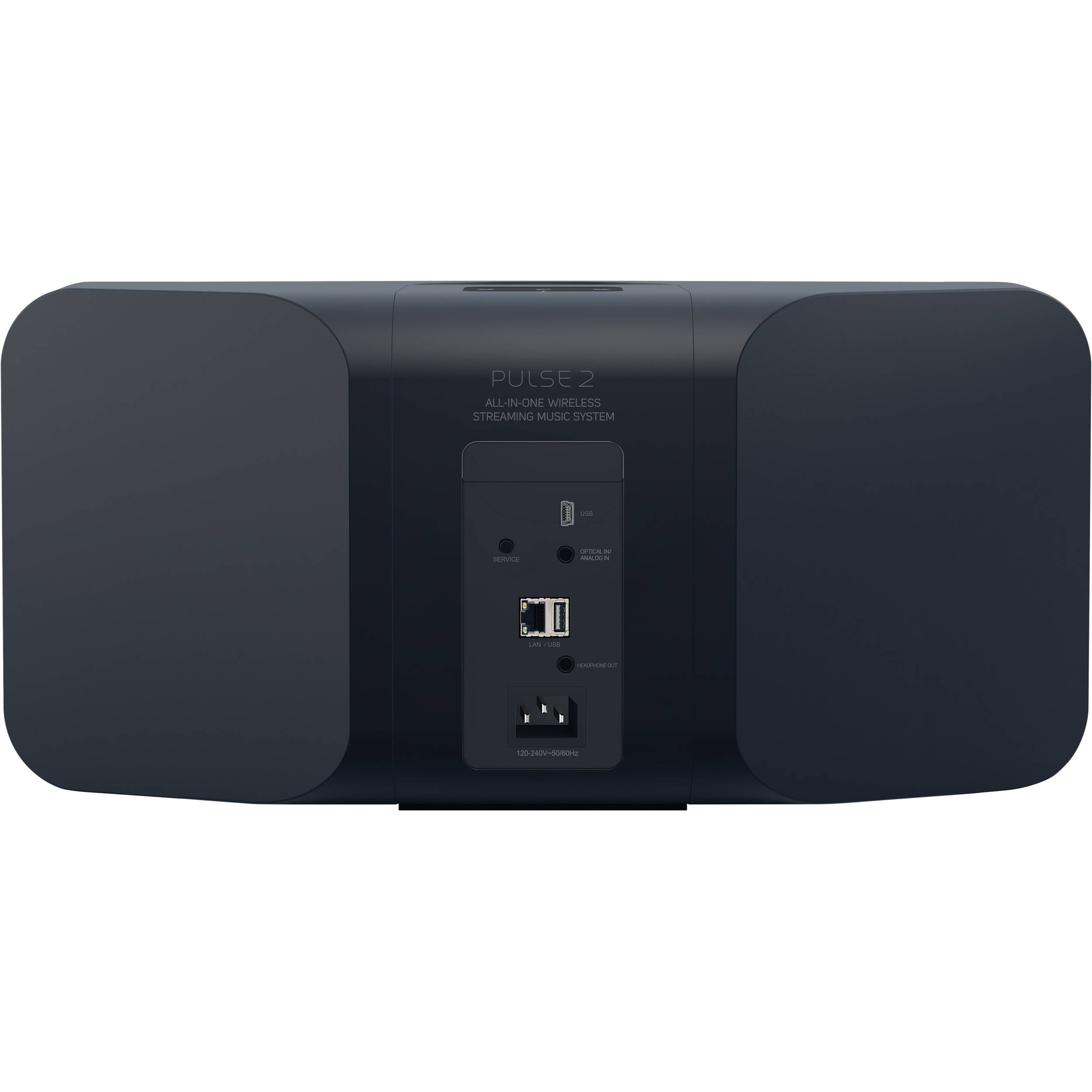 Bluesound Pulse 2i wireless speaker with sleek black design, featuring control buttons and a compact, modern look.