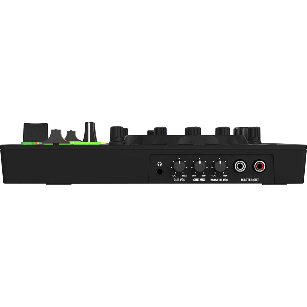Reloop Buddy DJ controller featuring a compact design with colorful pads and intuitive controls for mixing music.