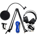 Presonus Broadcast Accessory Pack with microphone clips, pop filters, and cables for professional microphone setup.