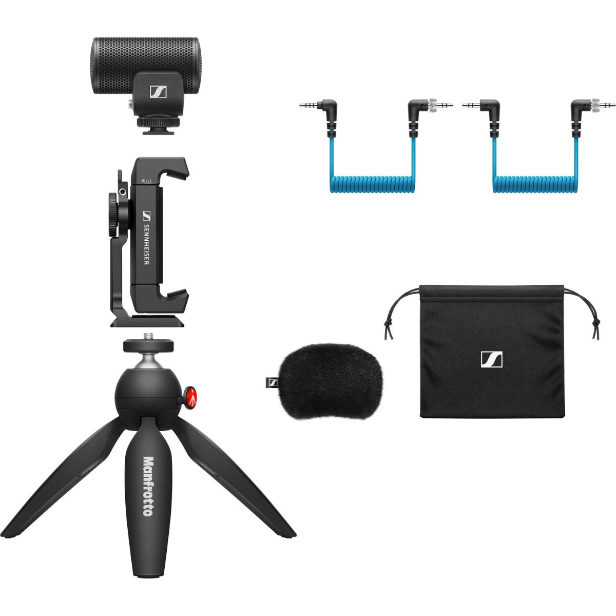 Sennheiser MKE 200 Mobile Kit with iOS and Android microphones for mobile recording, compact and portable for high-quality audio.