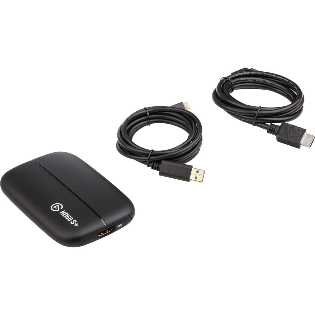Elgato Game Capture HD60 S+ card reader with sleek design and USB 3.0 connection for seamless gameplay recording.