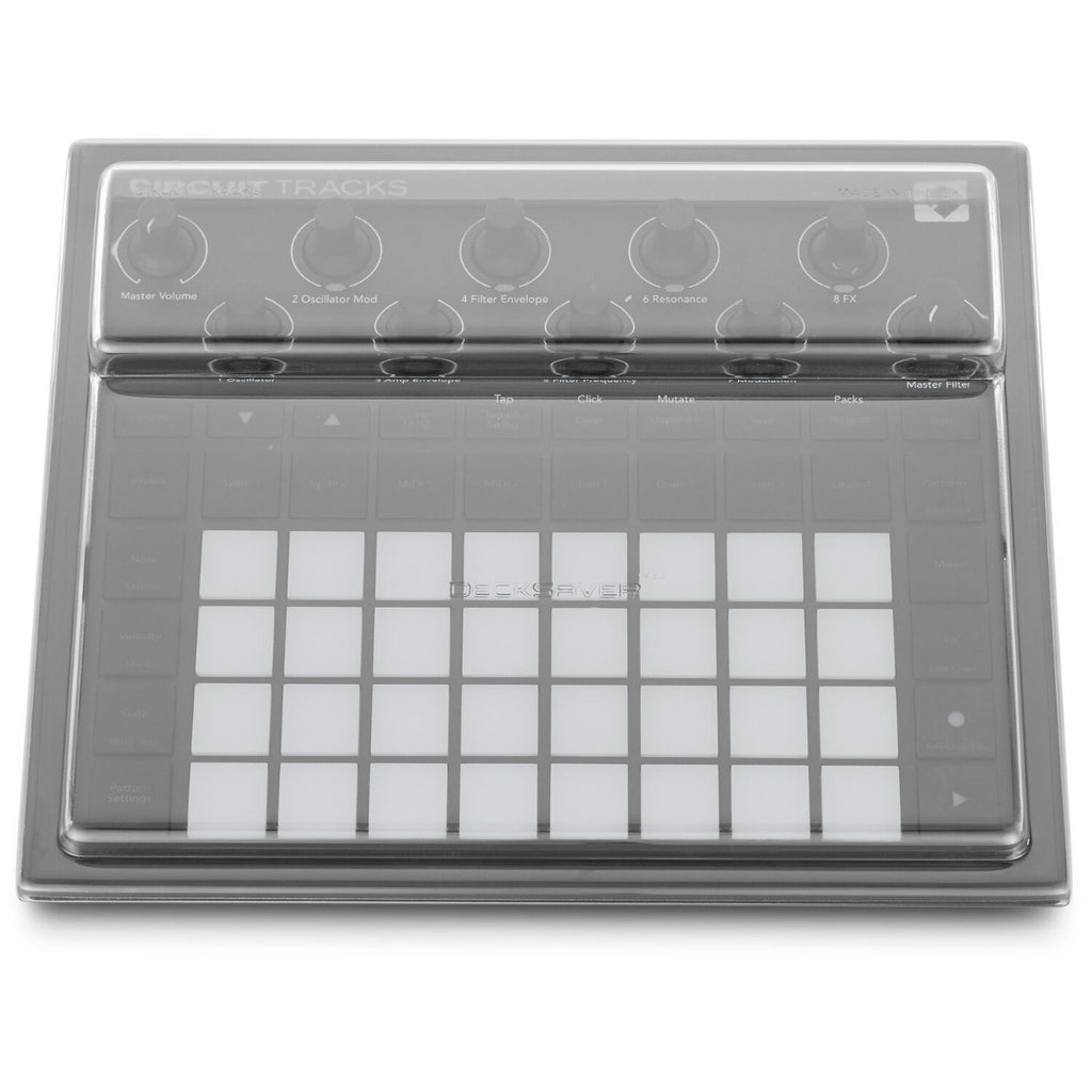 Decksaver cover for Novation Circuit Tracks and Rhythm, durable plastic protective cover with secure fit for electronic music gear.