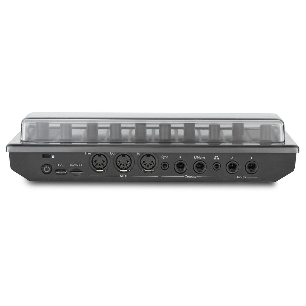 Decksaver cover for Novation Circuit Tracks and Rhythm, durable protective plastic shield for electronic music gear.