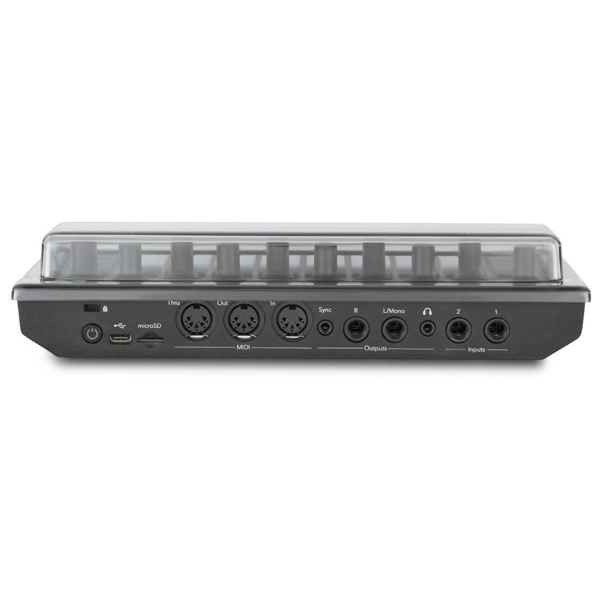 Decksaver cover for Novation Circuit Tracks and Rhythm, durable protective plastic shield for electronic music gear.
