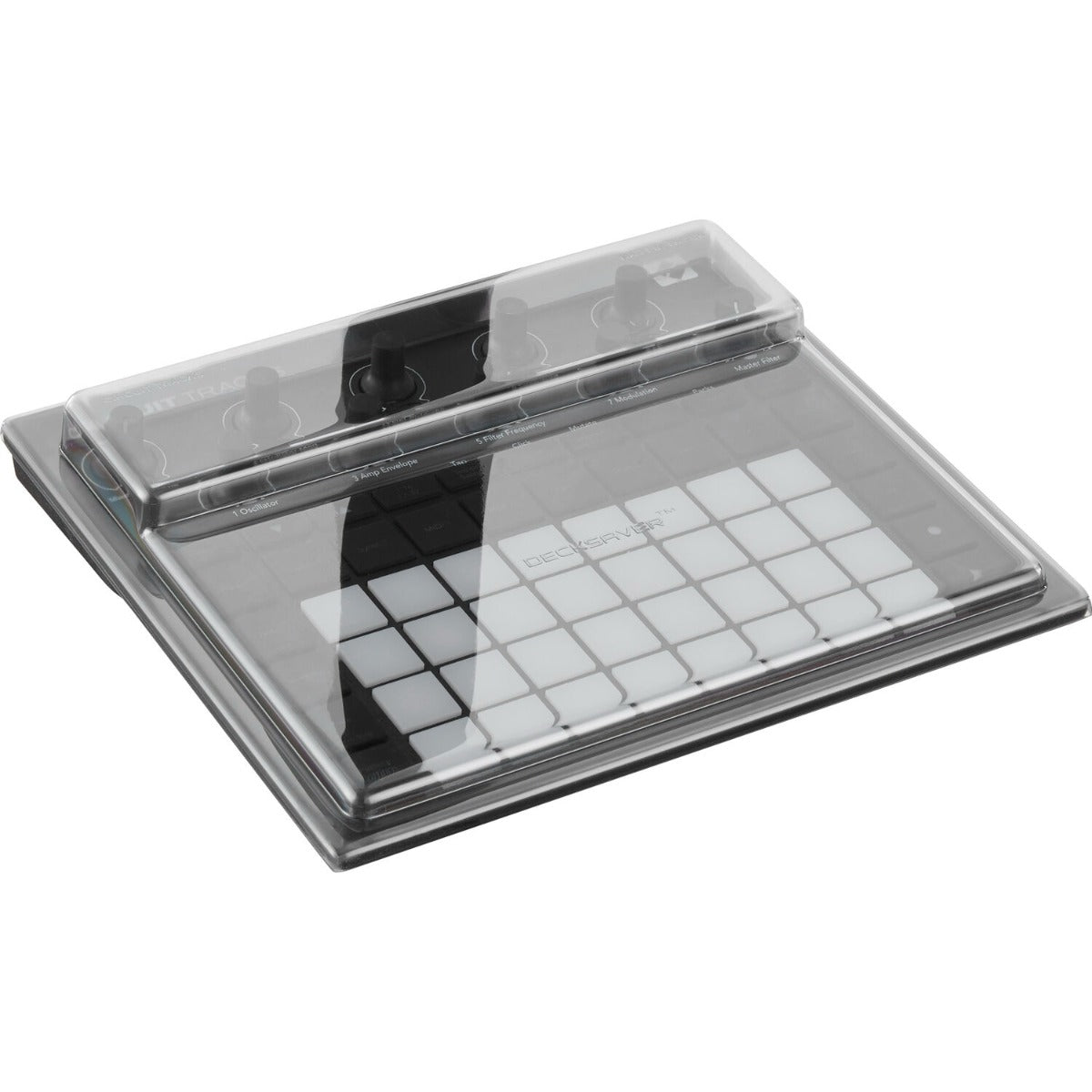 Decksaver cover for Novation Circuit Tracks and Rhythm synthesizer, protective plastic cover for electronic music gear.