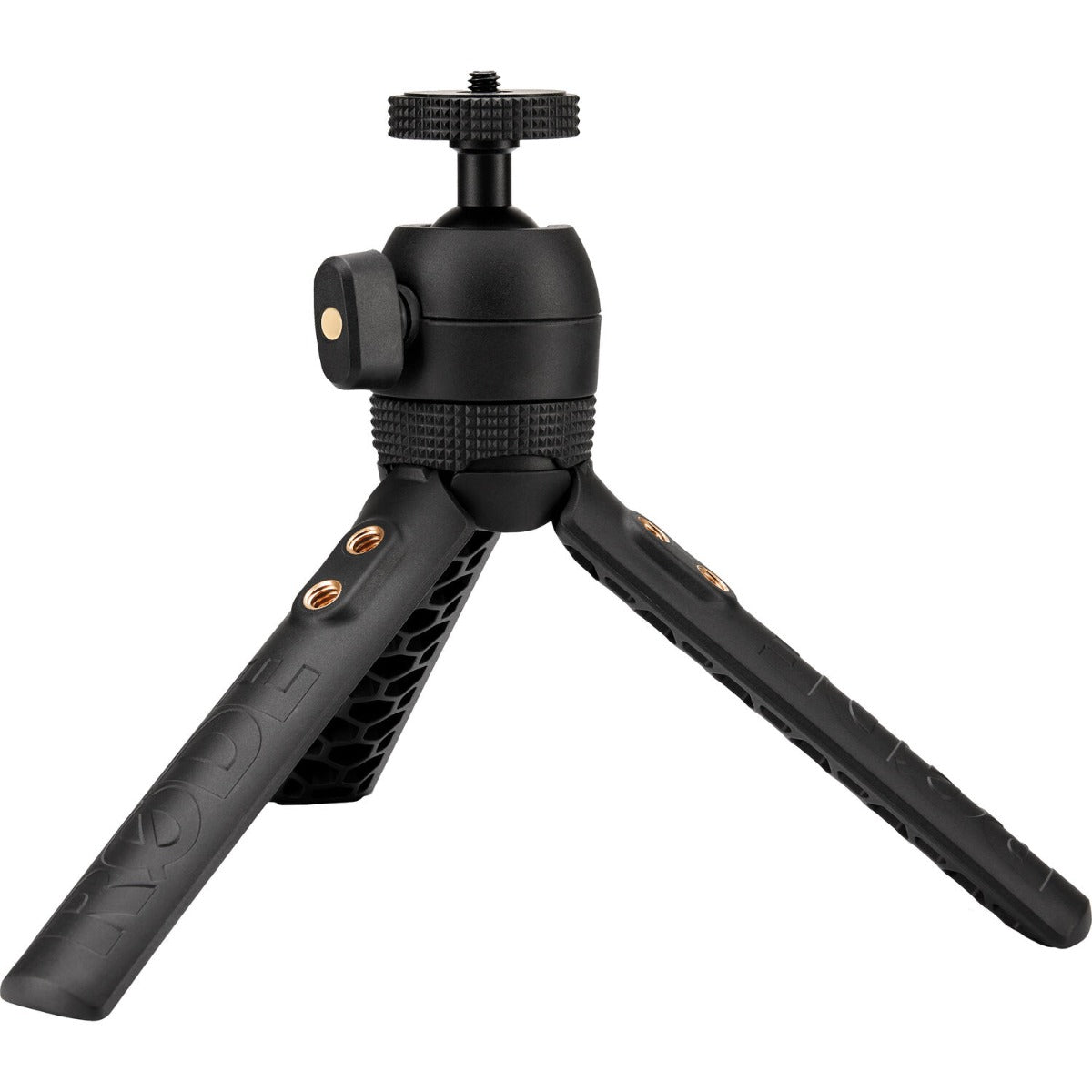Rode Tripod 2 desktop microphone stand with adjustable tripod base and microphone holder for recording or broadcasting.