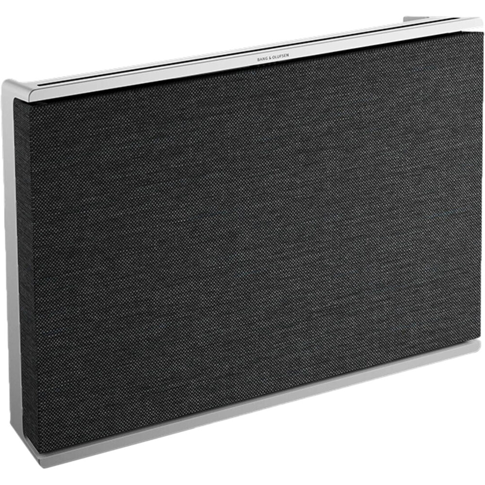 Stylish Bang & Olufsen Beosound Level wireless speaker with sleek design and control buttons, ideal for premium audio experience.