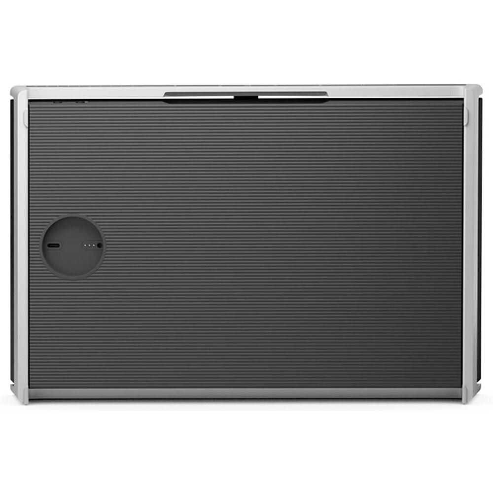 Bang & Olufsen Beosound Level wireless speaker shown in sleek black with fabric covering and touch controls.