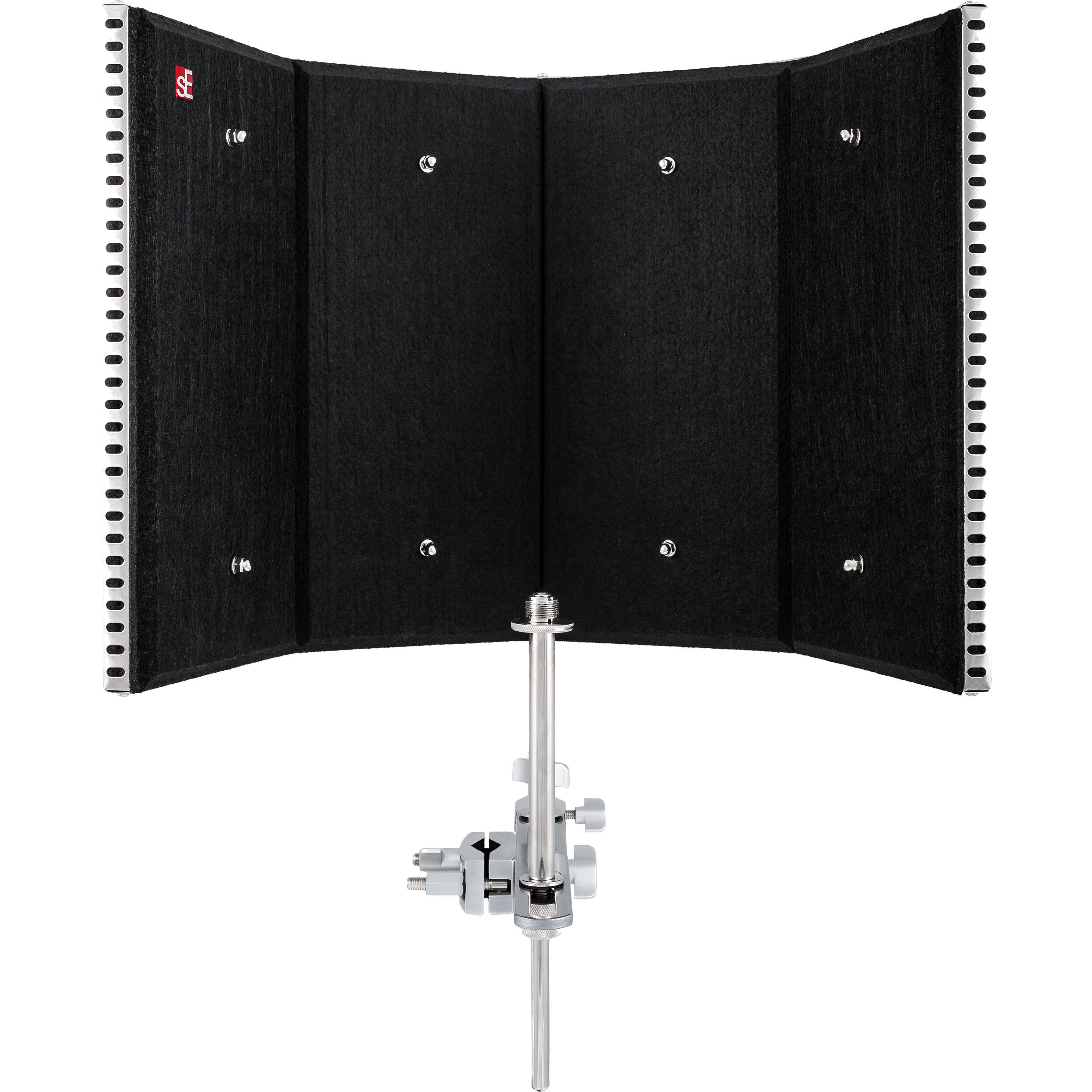 SE Electronics Reflexion Filter Pro with a curved design, ideal for controlling sound reflections in recording spaces.