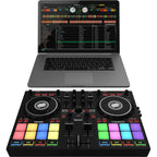 Reloop Ready DJ controller with compact design and responsive pads, perfect for mobile DJ setups and performances.