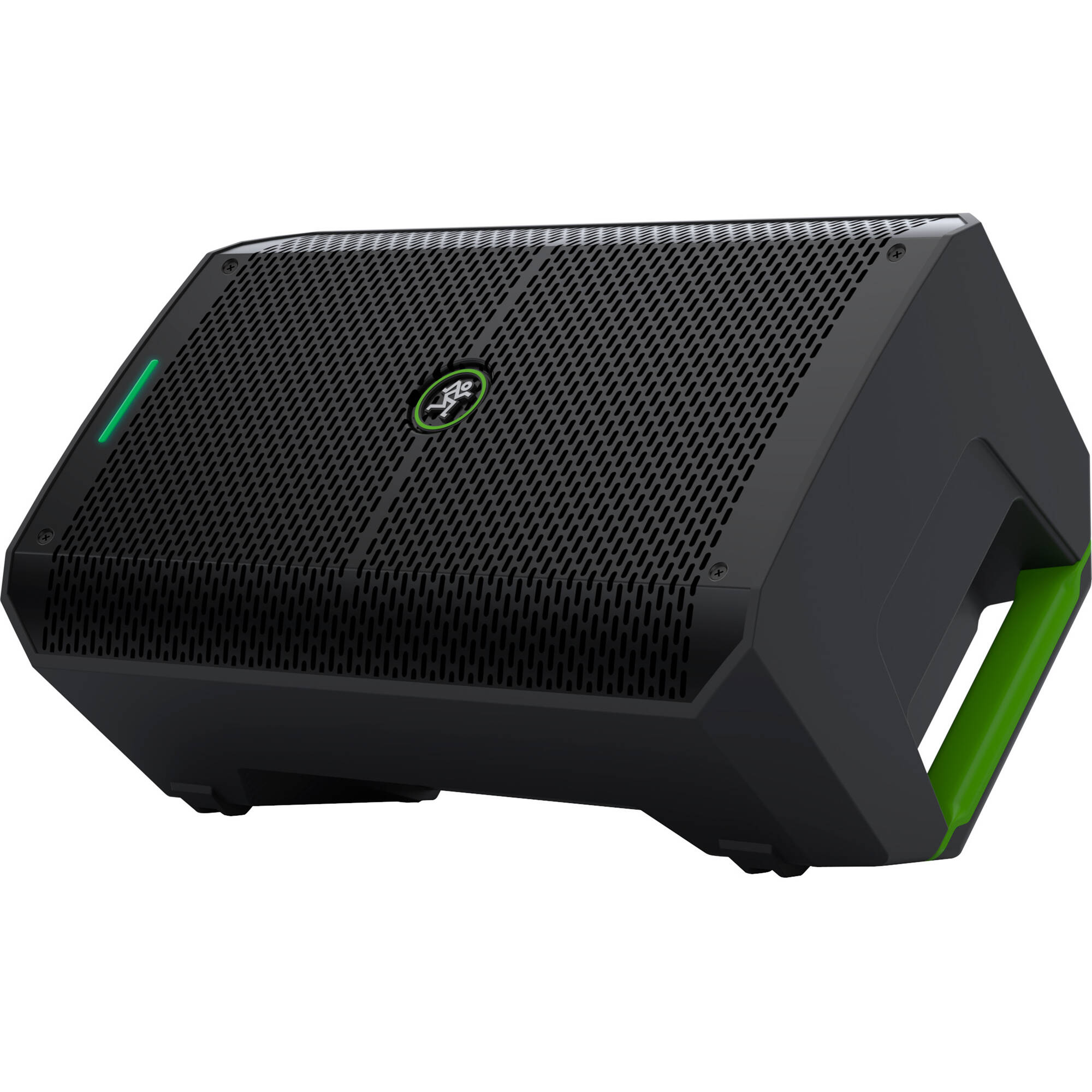 Mackie Thump GO portable PA speaker with built-in handle and control panel, designed for mobile sound reinforcement and events.