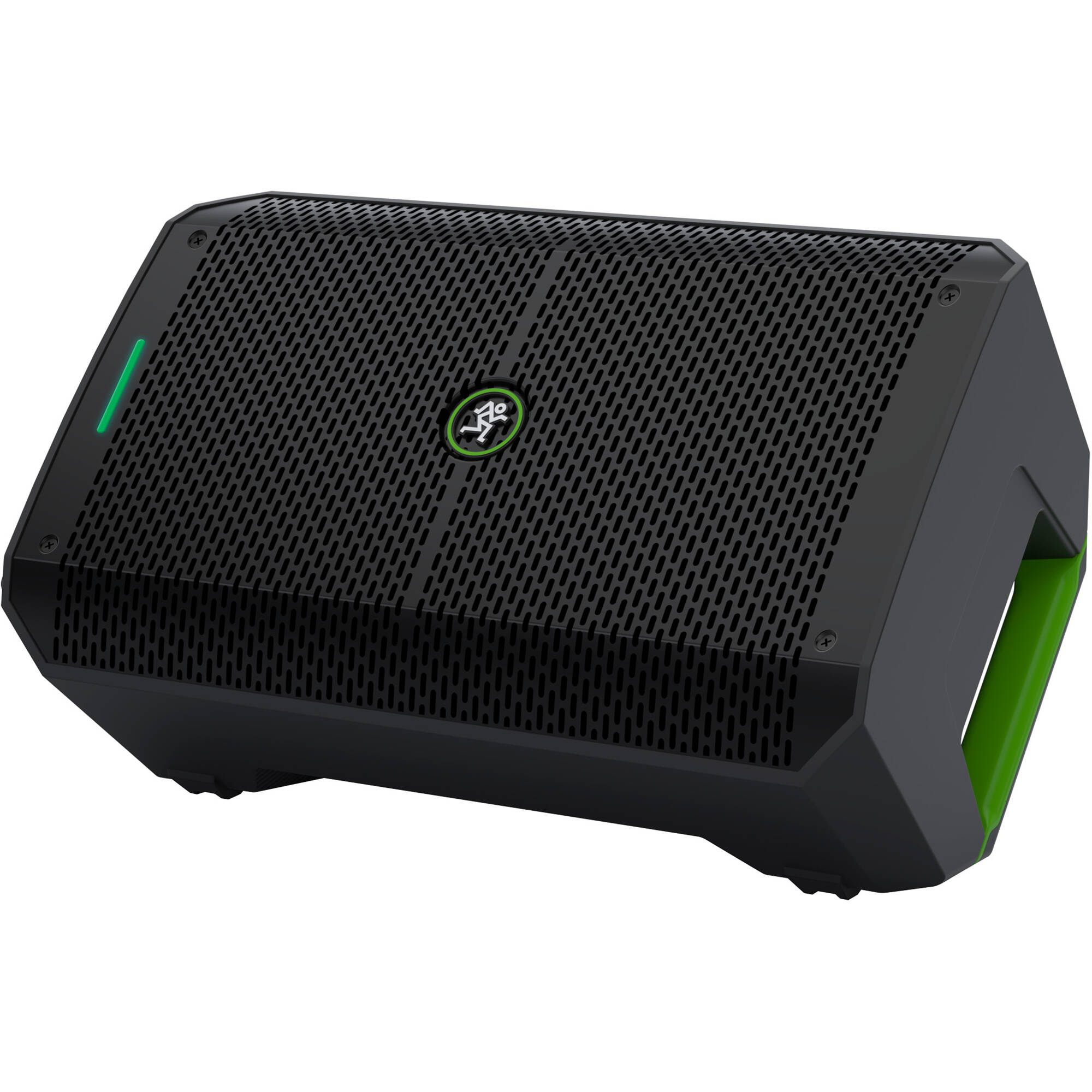 Mackie Thump GO portable PA speaker with handle and control panel, compact design for live sound and events.