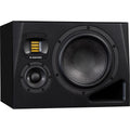 Adam Audio A8H right mid-field and main monitor speaker showing a sleek black finish and detailed speaker components.